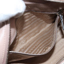 PRADA Chain Shoulder Bag Leather Beige Silver Auth 213290V-27