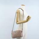 PRADA Chain Shoulder Bag Leather Beige Silver Auth 213290V-29