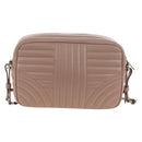 PRADA Chain Shoulder Bag Leather Beige Silver Auth 213290V-3