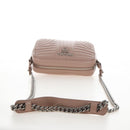 PRADA Chain Shoulder Bag Leather Beige Silver Auth 213290V-7