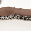 PRADA Chain Shoulder Bag Leather Beige Silver Auth 213290V-9