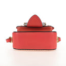 Miu Miu Madras Shoulder Bag Leather Orange Gold Auth 213292M-10