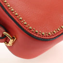 Miu Miu Madras Shoulder Bag Leather Orange Gold Auth 213292M-13