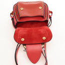 Miu Miu Madras Shoulder Bag Leather Orange Gold Auth 213292M-20