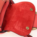 Miu Miu Madras Shoulder Bag Leather Orange Gold Auth 213292M-21