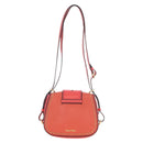 Miu Miu Madras Shoulder Bag Leather Orange Gold Auth 213292M-3