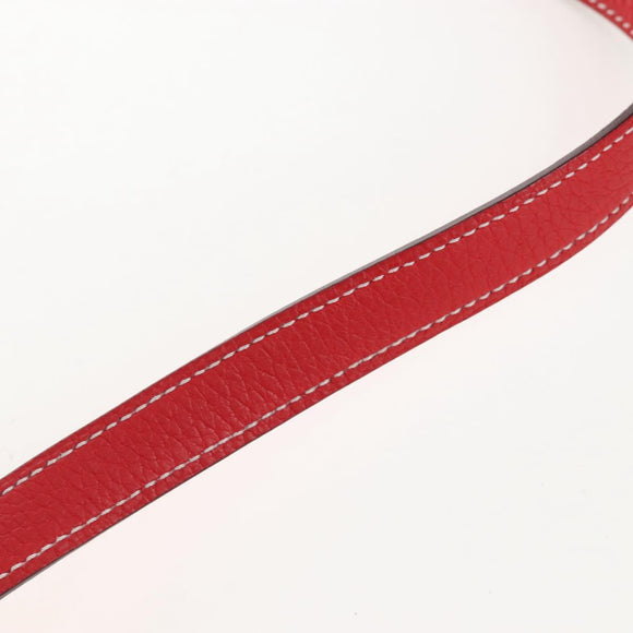 HERMES Arzan 31 Shoulder Bag Taurillon Clemence Red Silver Auth 213295SM