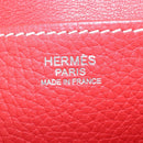 HERMES Arzan 31 Shoulder Bag Taurillon Clemence Red Silver Auth 213295SM-20