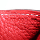 HERMES Arzan 31 Shoulder Bag Taurillon Clemence Red Silver Auth 213295SM-28