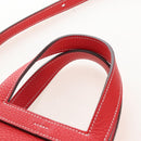 HERMES Arzan 31 Shoulder Bag Taurillon Clemence Red Silver Auth 213295SM-8