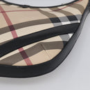 BURBERRY Nova Check Shoulder Bag PVC Beige Silver Auth 213298A-12