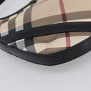BURBERRY Nova Check Shoulder Bag PVC Beige Silver Auth 213298A-13