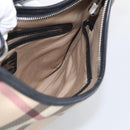 BURBERRY Nova Check Shoulder Bag PVC Beige Silver Auth 213298A-18