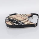 BURBERRY Nova Check Shoulder Bag PVC Beige Silver Auth 213298A-4