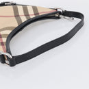 BURBERRY Nova Check Shoulder Bag PVC Beige Silver Auth 213298A-7