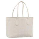 Christian Dior Canage Panarea Tote Bag Coated Canvas White Silver Auth 213306-1
