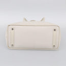Christian Dior Canage Panarea Tote Bag Coated Canvas White Silver Auth 213306-10