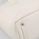 Christian Dior Canage Panarea Tote Bag Coated Canvas White Silver Auth 213306-12