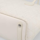 Christian Dior Canage Panarea Tote Bag Coated Canvas White Silver Auth 213306-13