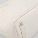 Christian Dior Canage Panarea Tote Bag Coated Canvas White Silver Auth 213306-14