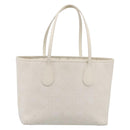 Christian Dior Canage Panarea Tote Bag Coated Canvas White Silver Auth 213306-2