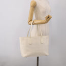 Christian Dior Canage Panarea Tote Bag Coated Canvas White Silver Auth 213306-24