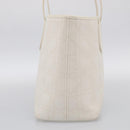 Christian Dior Canage Panarea Tote Bag Coated Canvas White Silver Auth 213306-4