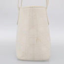 Christian Dior Canage Panarea Tote Bag Coated Canvas White Silver Auth 213306-5