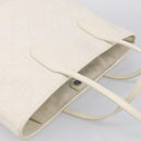 Christian Dior Canage Panarea Tote Bag Coated Canvas White Silver Auth 213306-7