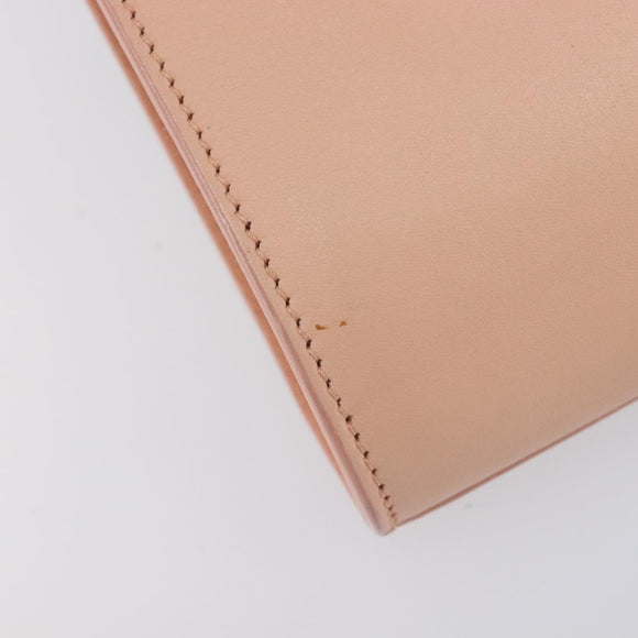 Saint Laurent Y Line Clutch Bag Leather Pink Gold 311213 Auth 213314