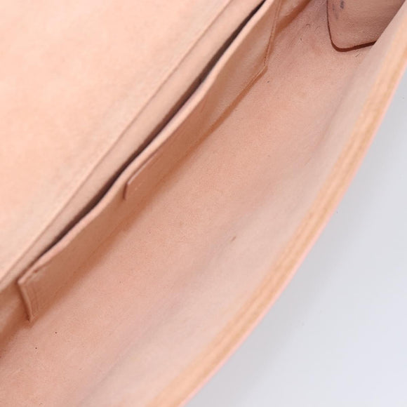 Saint Laurent Y Line Clutch Bag Leather Pink Gold 311213 Auth 213314