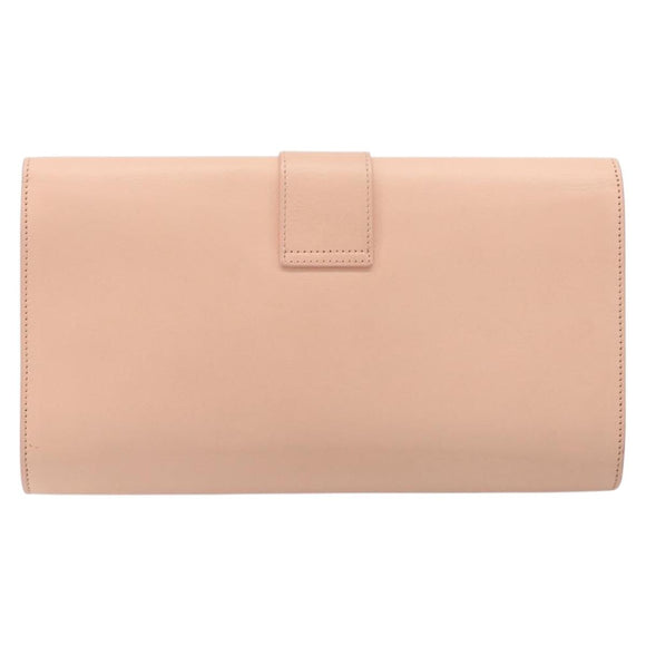 Saint Laurent Y Line Clutch Bag Leather Pink Gold 311213 Auth 213314
