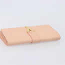 Saint Laurent Y Line Clutch Bag Leather Pink Gold 311213 Auth 213314-6