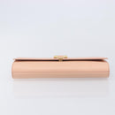 Saint Laurent Y Line Clutch Bag Leather Pink Gold 311213 Auth 213314-7
