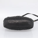 Miu Miu Matelasse Shoulder Bag Leather 2way Black Gold Auth 213318V-11