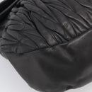 Miu Miu Matelasse Shoulder Bag Leather 2way Black Gold Auth 213318V-13