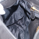 Miu Miu Matelasse Shoulder Bag Leather 2way Black Gold Auth 213318V-25
