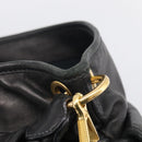 Miu Miu Matelasse Shoulder Bag Leather 2way Black Gold Auth 213318V-32
