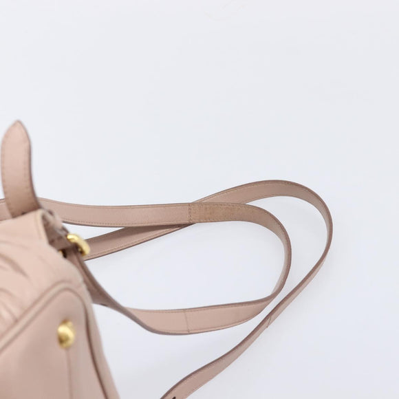 Miu Miu Matelasse Backpack Leather Pink Gold Auth 213319A