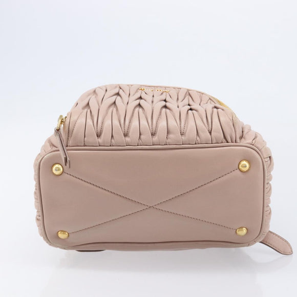 Miu Miu Matelasse Backpack Leather Pink Gold Auth 213319A