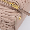 Miu Miu Matelasse Backpack Leather Pink Gold Auth 213319A-14