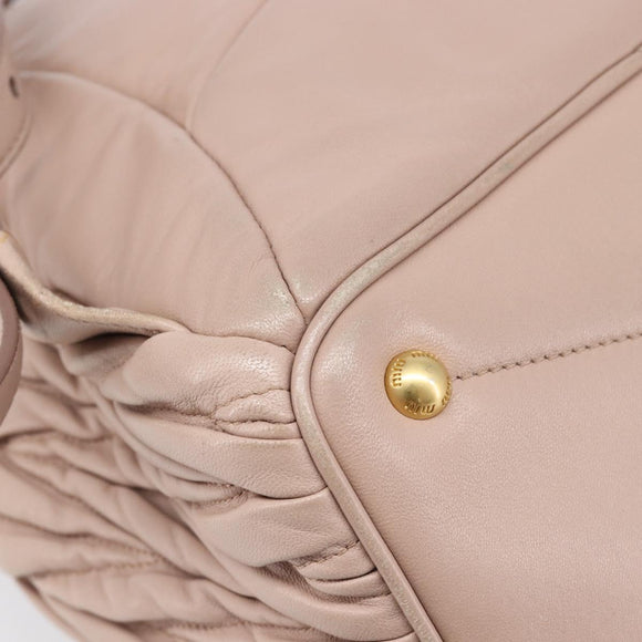Miu Miu Matelasse Backpack Leather Pink Gold Auth 213319A