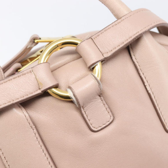 Miu Miu Matelasse Backpack Leather Pink Gold Auth 213319A