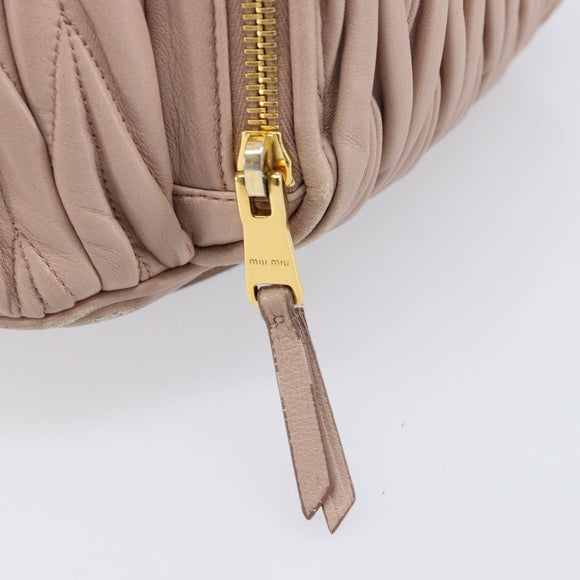 Miu Miu Matelasse Backpack Leather Pink Gold Auth 213319A