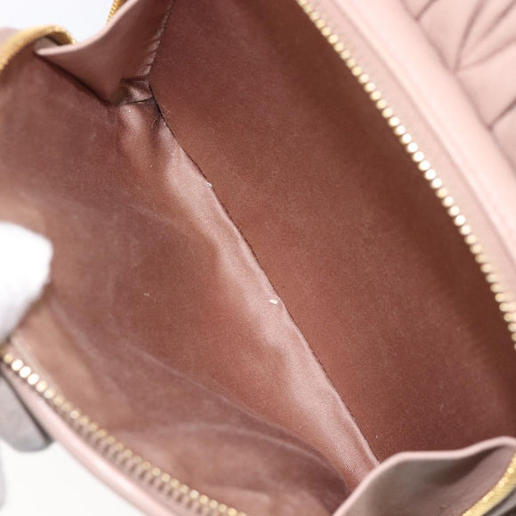 Miu Miu Matelasse Backpack Leather Pink Gold Auth 213319A