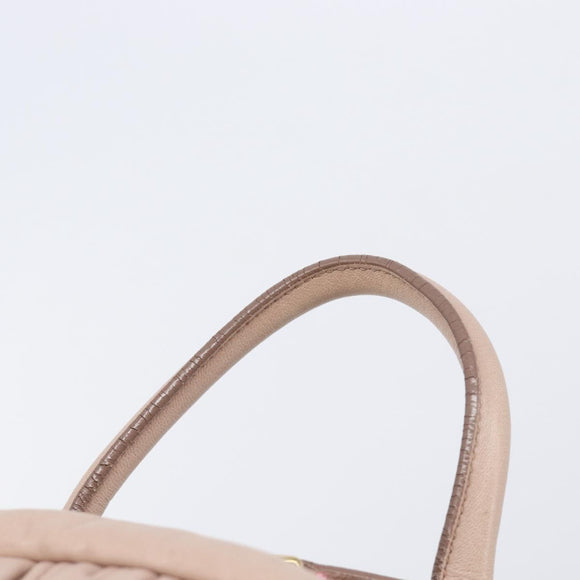 Miu Miu Matelasse Backpack Leather Pink Gold Auth 213319A