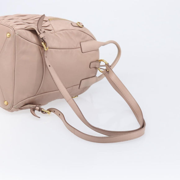 Miu Miu Matelasse Backpack Leather Pink Gold Auth 213319A