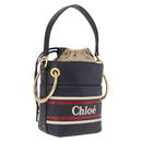 Chloe Hand Bag Leather Navy Gold Auth 213323A-1