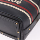 Chloe Hand Bag Leather Navy Gold Auth 213323A-14