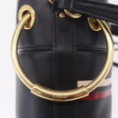 Chloe Hand Bag Leather Navy Gold Auth 213323A-17